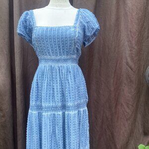 16🤗427- You Are Blue-tiful 💖 Off The Shoulder Blue Boho Dress